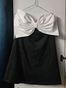 Chic Black & White Party Dress