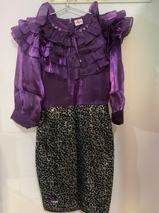 Purple Party Dress velvet  and organza material