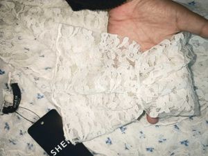 White Lace Shein Top
