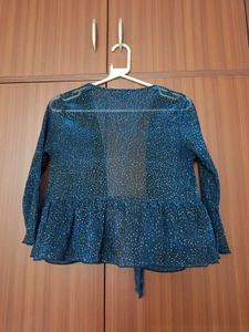 Navy Blue Glitter Short Shrug