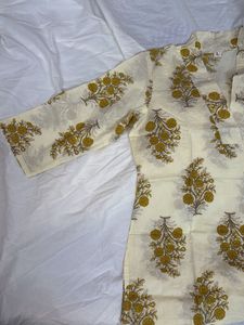 Floral Yellow Short Kurti/Top