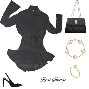 Luxury High Fashion Runway Black Mini Dress