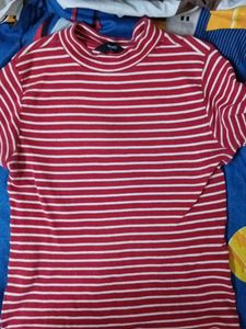 Red striped top