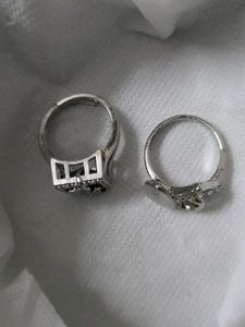 Sparkling Silver Ring Set