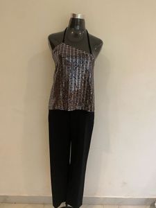 ZARA Black Glitter Top Alone