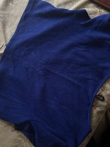 Blue Cropped Cardigan