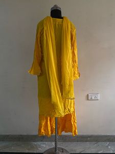 Yellow Embellished Sharara Suit