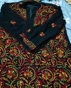 Embroidered Short Chikankari Kurta