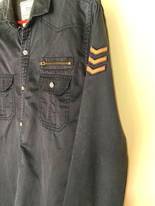 S-line Men Solid Casual Blue Shirt