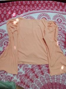 Peach Puff Sleeve Top