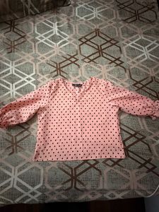 Peach Polka Dot Top
