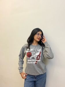 Grey Graphic Print Sweatshirt