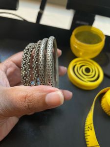 Set of Silver Oxidised  Bangles