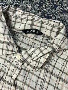 Vintage George Plaid Button-Down Cropped Shirt