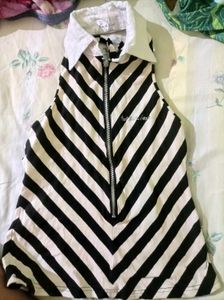 Striped Zipper Tank Top