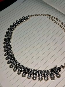 Oxidized Chocker Necklace With Earring
