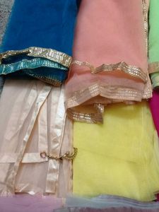 12 Colorful Net Dupattas with