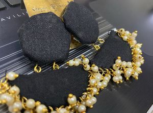 Classic Black Elegance: Handmade Pearl Drop Earrin