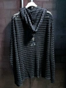 BLACK KNIT HOODIE JACKET