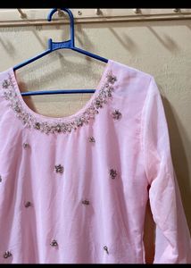 Pink Embellished Kurta