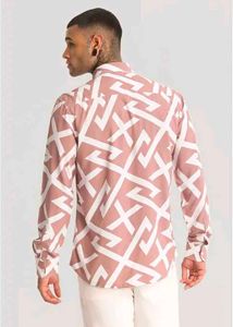 Peach Colour, Printed Casual Shirt,Men Slim Fit