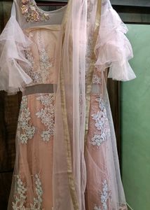 Elegant Padded Engagement Gown with Dupatta