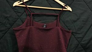 Burgundy Sparkle Skater Dress