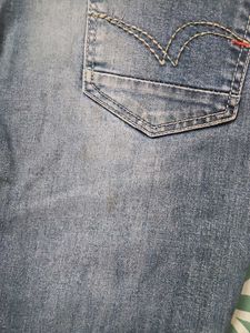 mid waist straight fit denim