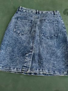 Acid Wash Denim Mini Skirt