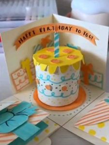 Handmade Birthday Cake Pop-Up Card