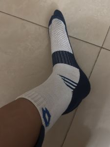 Stylish White &amp; Blue Socks