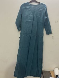 Teal Embroidered Kurti Dress