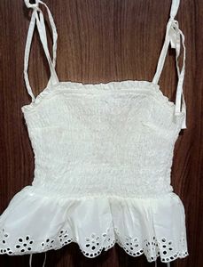 Zudio Stretchable Top With Bow Sleeveless