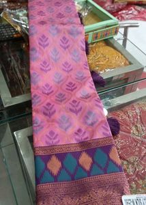 Pink Patterned Saree