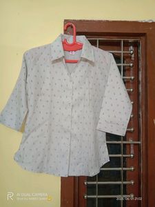Cream Colour Formal Shirt With Little Flower Design | You Can Were This With Forma Jeans