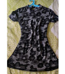 Dorothy Perkins Foral Black &amp; Grey Bodycon Dress