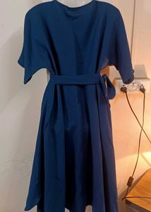 Korean Flare Waist-Tie Wrap Dress