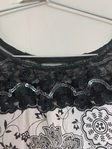 Elegant Black &amp; White kurti