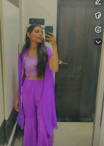 Purple Embroidered Kurta Set