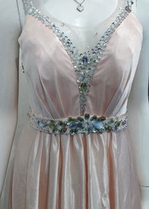 Elegant Pink Embellished Dress