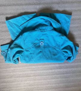 Turquoise Wool Blend Coat