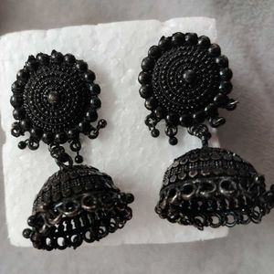 Black Jhumka Earrings