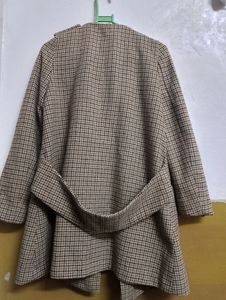 Zara Double Breasted Plaid Wool Coat Size(S)