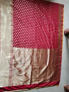 Red & Gold Brocade Saree [2 Colour Mix]🎊🎉 Sale