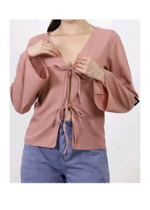 Cute Pink Top with Tie Detail