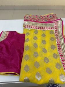 Yellow Embellished saree