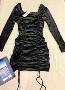 Square Neck Black Dress