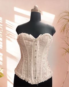 White Lace Up Corset