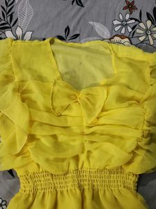 Yellow Ruffle Blouse
