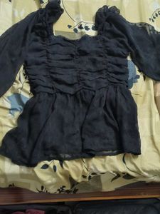Chic Black Sheer Top